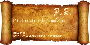 Pillisch Rézmán névjegykártya